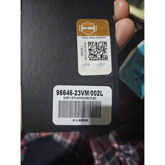 New Harley Davidson 120th Anniversary Plaid Button Shirt Red Men’s Size … - Picture 8 of 8